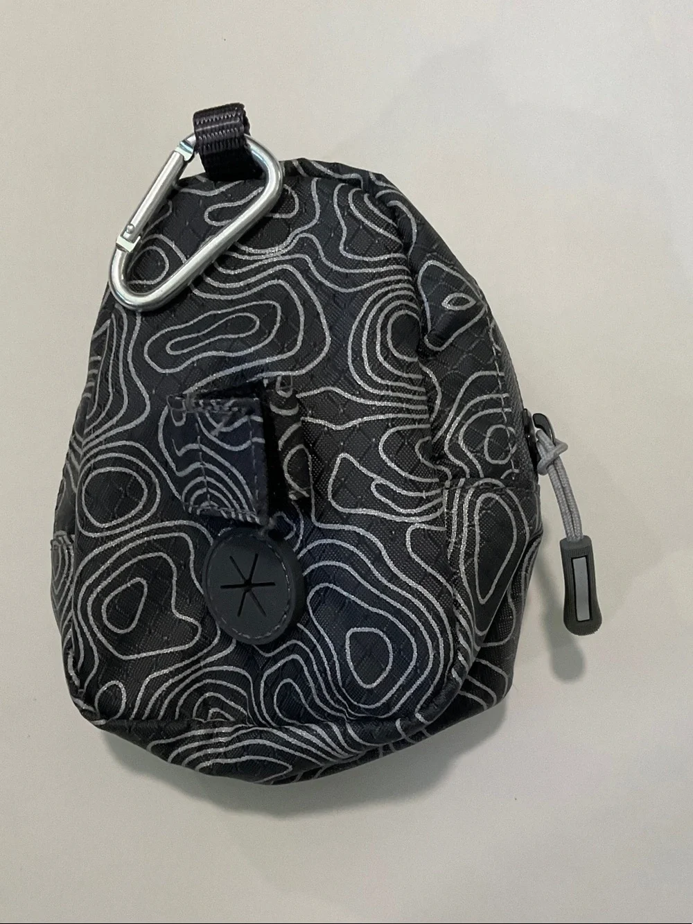 Arcadia Trail Black Topographic Bag Pouch - Compact Dog Travel Accessory